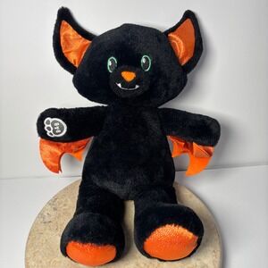 Build-A-Bear Workshop Fangtastic Bat Plush Halloween Black Orange‎
